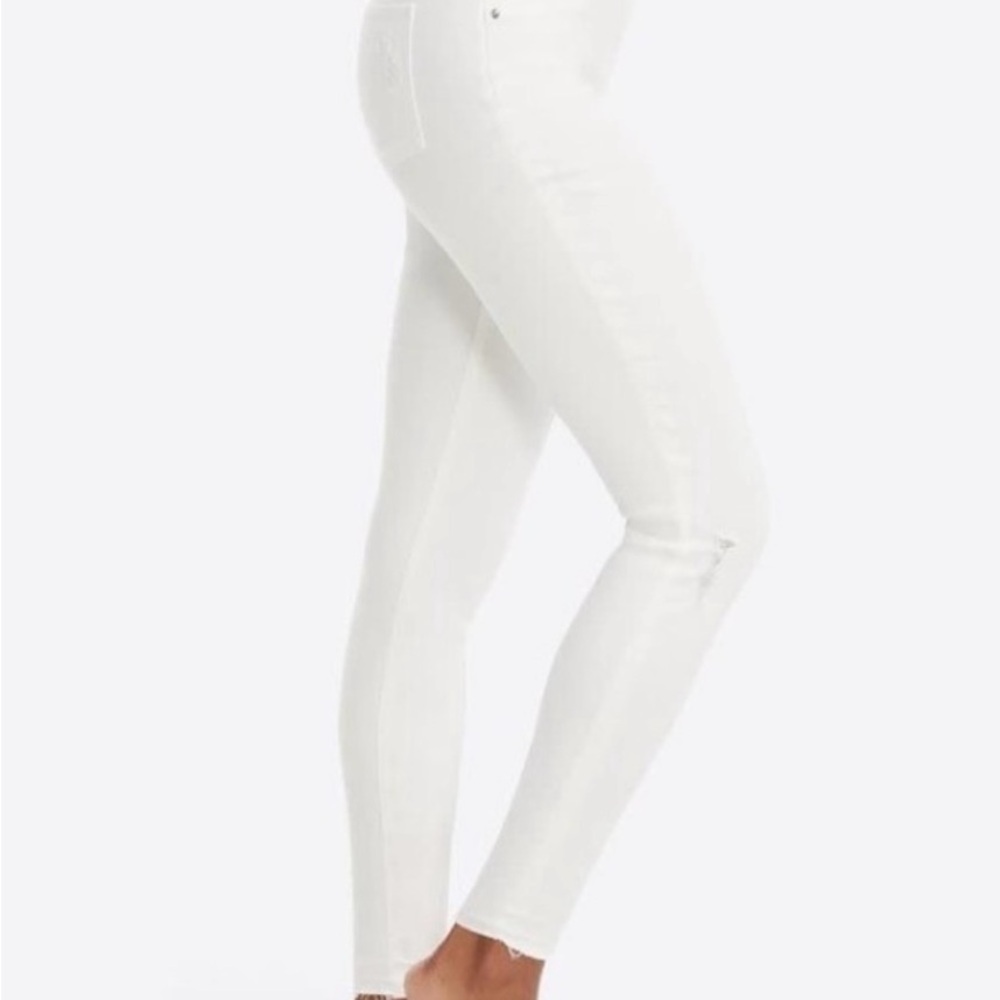 NWT SPANX DISTRESSED SKINNY White JEANS XL 14-16 - Picture 6 of 9
